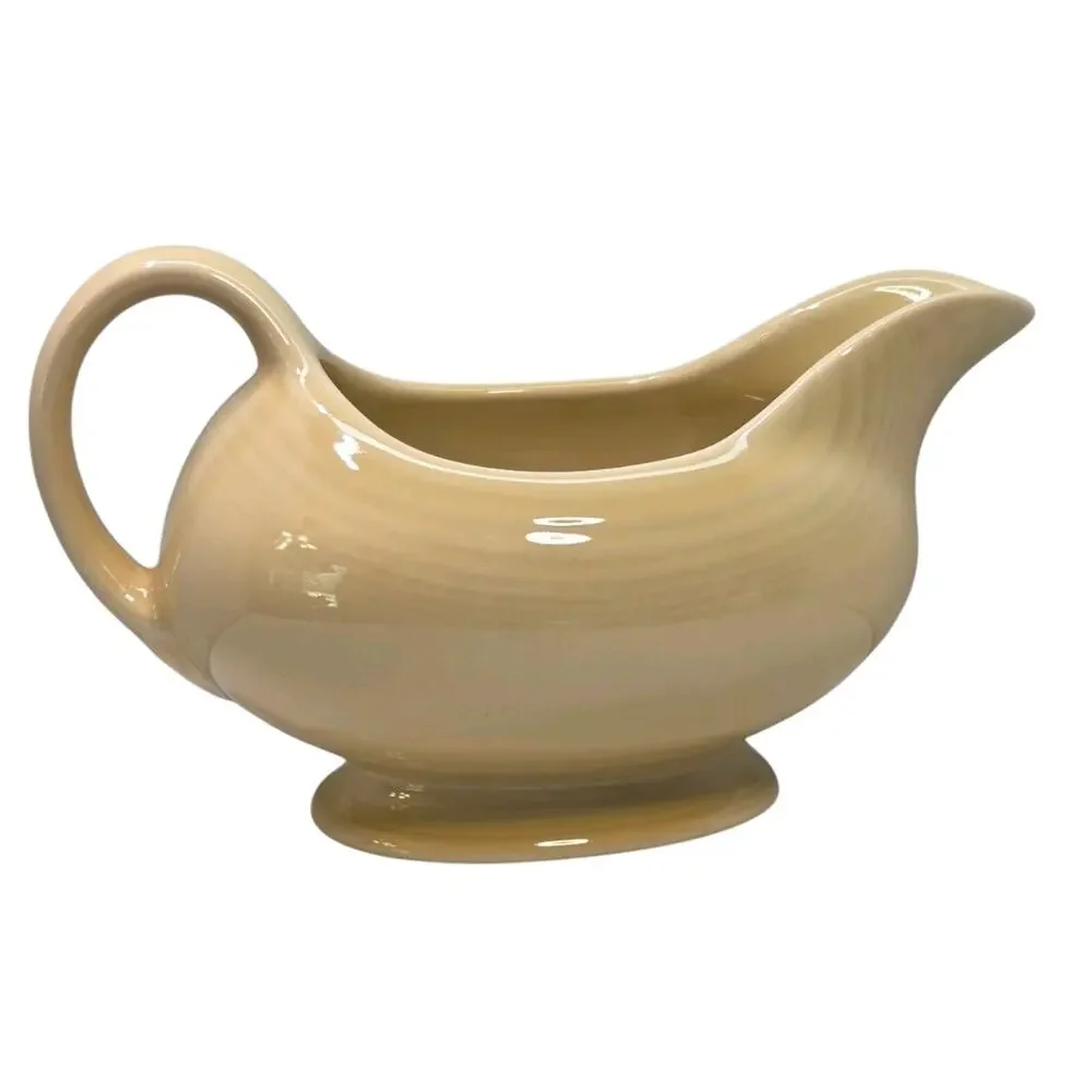 Yellow Fiestaware Gravy Boat Homer Laughlin HLC USA Art Deco - Vintage